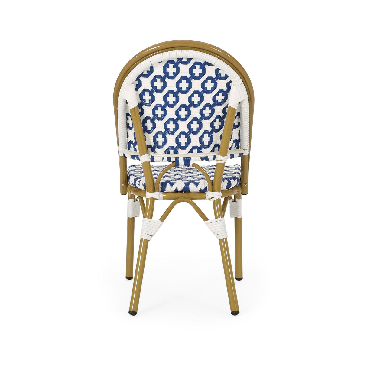 Chic French Bistro Chair With Durable Rattan And Aluminum Frame