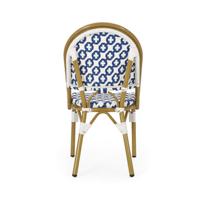 Chic French Bistro Chair With Durable Rattan And Aluminum Frame