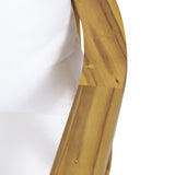 Set of 2 Outdoor Acacia Wood Patio Club Chairs