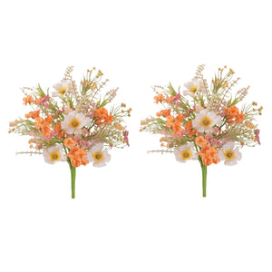 Mixed Garden Floral Bush Set of 2