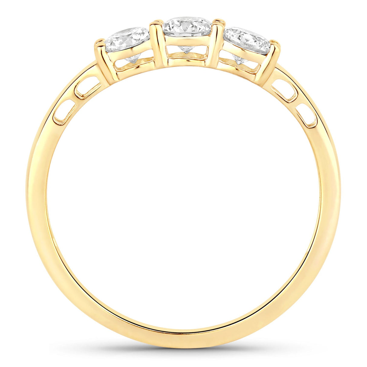 0.51 Carat Genuine Lab Grown Diamond 14K Yellow Gold Ring
