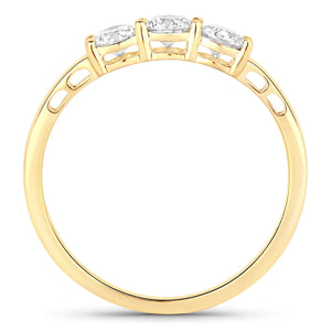0.51 Carat Genuine Lab Grown Diamond 14K Yellow Gold Ring