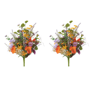 Mixed Wildflower Floral Bush (Set of 2)