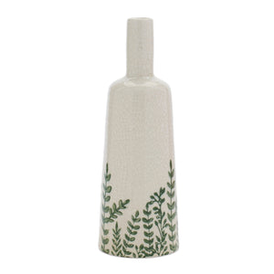 Botanical Stoneware Vase 13"H