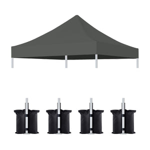 Canopy Replacement Top with 4 Pack W8 Bags, Pop Up Tent Cover Only, Frame Not Included