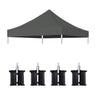 Canopy Replacement Top with 4 Pack W8 Bags, Pop Up Tent Cover Only, Frame Not Included