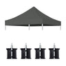 Canopy Replacement Top With 4 Pack W8 Bags, Pop Up Tent Cover Only, Frame Not Included