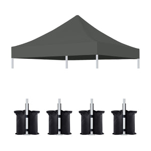 Canopy Replacement Top with 4 Pack W8 Bags, Pop Up Tent Cover Only, Frame Not Included