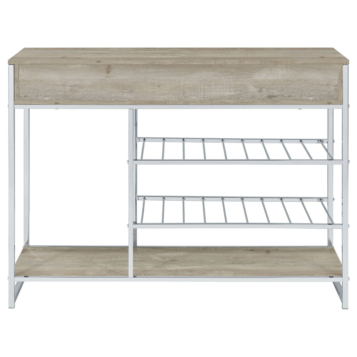 Ethel - 2 Drawer Home Bar Storage With Wine Rack - Oak