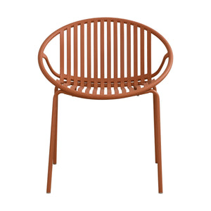 Stackable Outdoor Chairs With Breathable Plastic Backrest (Set of 2)