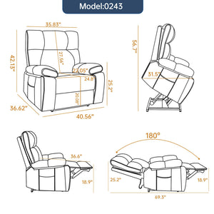 Orange Leatheraire Heat Massage Dual Motor Lift Recliner - Orange