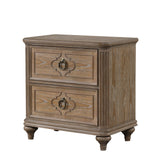 Windsor Rustic Oak Veneer Nightstand with USB-A and USB-C Charging Ports
