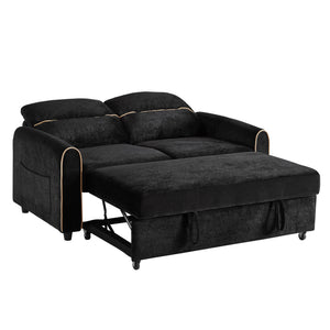 Pull Out Sofa Bed With Adjustable 3 Position Backrest, USB Charging Ports, Side Pockets
