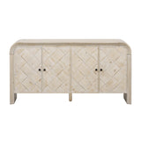 Handwoven Wood Slat Door Sideboard