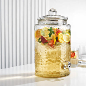 Artisan-Hammered-Glass-Beverage-Dispenser-–-3-Gallon-Capacity-Bar-&-Beverage-Accessories