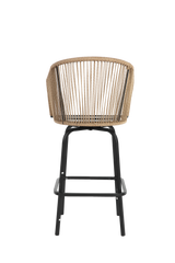 All-Weather Bar Stools with Elegant Woven Detailing – Set of Four