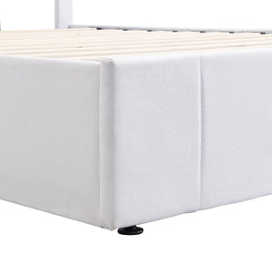Elegant Upholstered Platform Bed With Hydraulic Storage System