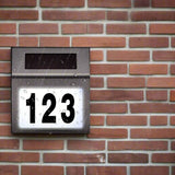 Solar LED Address Sign – Stainless Steel House Number Light with White LEDs, Waterproof, Customizable Numbers & Letters, Auto On/Off, 7.86 x 7.07 Inches