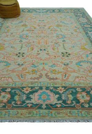 Elaine Custom Made Beige Traditional Design Hand Knotted Wool Rug