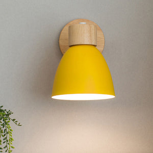 Modern Minimalist Wooden Cone Wall Sconce LED E27 Wall Light