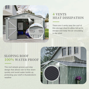 10x12 FT Outdoor Metal Storage Shed