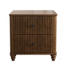 Fluted Nightstand With 3 Drawers