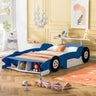 Race Car-Shaped Platform Bed With Wheels