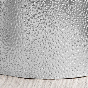 Modern Round Accent Table With Hammered Surface