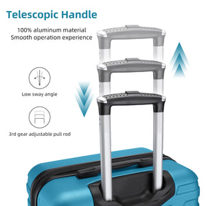 6-Piece Sky Blue Expandable Hardshell Luggage Set