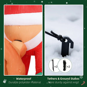 7FT Christmas Blow Up Decoration - Inflatable Santa with Dog