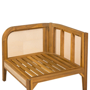 Kirkby Outdoor 5 Seater V-Shaped Acacia Wood Sofa