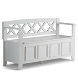 Amherst Solid Wood Entryway Storage Bench in White