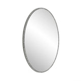 Iron Art Oval Retro Mirror with Antique Effect in Silver