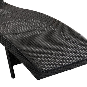 K&K 80'' Patio Wicker Chaise Lounge Chairs Set of 2