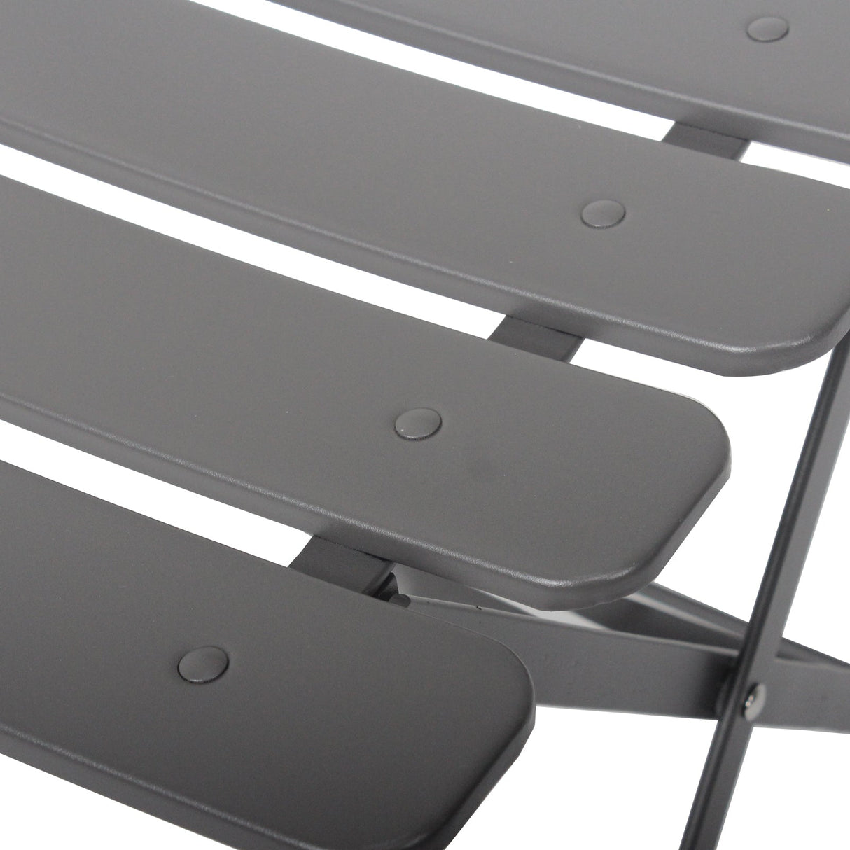 3 Pieces Patio Bistro Balcony Metal Chair Table Set - Gray