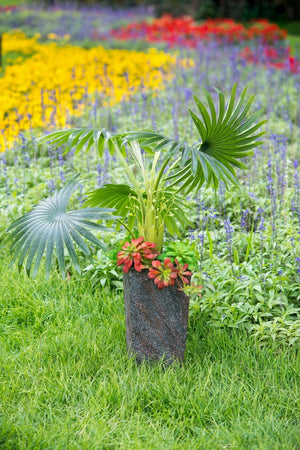 9.4x9.4x18.1' Cement Planter Large, Indoor Outdoor Garden Functional Decor