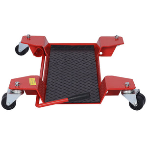 Metal Motorcycle Center Stand Move Dolly For Easy Bike Moving - Red