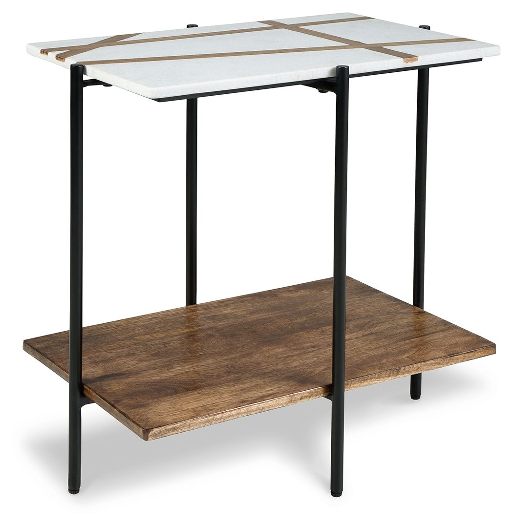 Braxmore - Accent Table - White / Light Brown