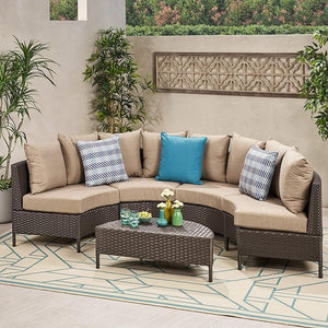 Pt Limon 5 Pieces Sofa Set - Brown / Beige