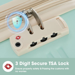 3 Piece Luggage Set Hardside Spinner Suitcase with TSA Lock