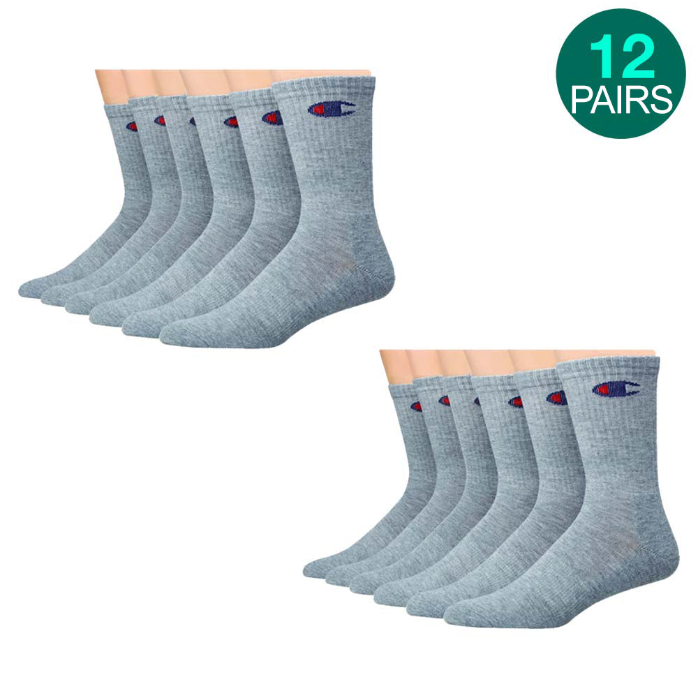 12-Pack-Champion-Crew-Socks-Grey-Socks