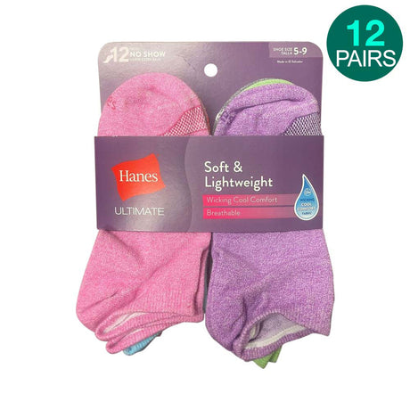 12-Pack-Hanes-Soft-No-Show-Socks-Colorful-Socks