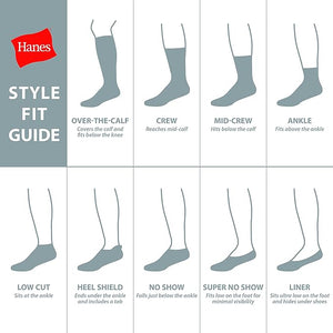 12-Pack Hanes Xtemp No Show Socks - Grey