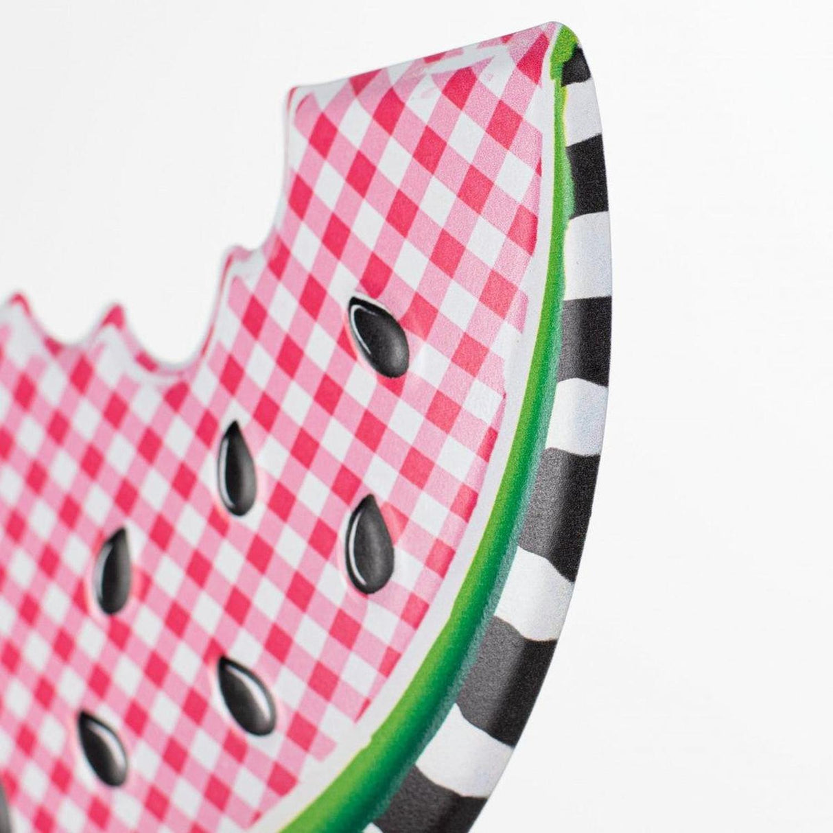 12" Metal Embossed Hanger: Watermelon Check