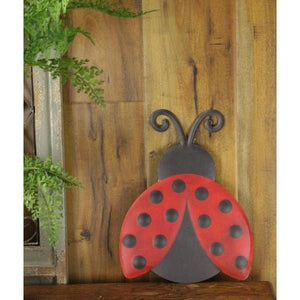 12" Metal Embossed Ladybug Hanger: Solid