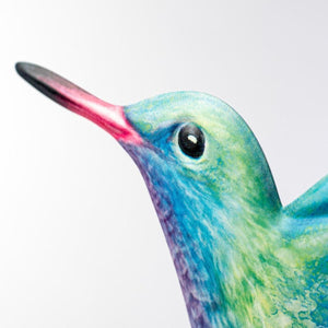 12" Metal Embossed Sign: Hummingbird