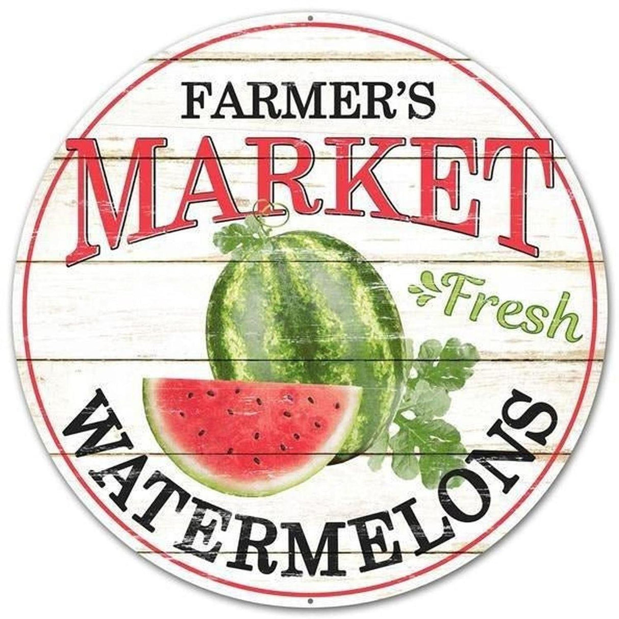 12" Metal Farmer's Market Sign: Watermelons