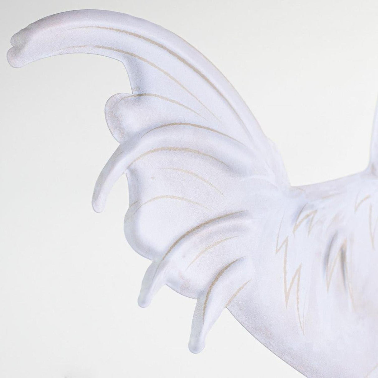 12" Metal Rooster Hanger: White
