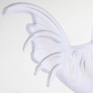 12" Metal Rooster Hanger: White