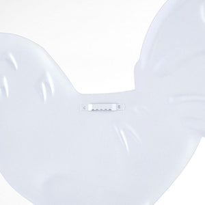 12" Metal Rooster Hanger: White